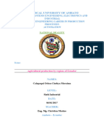 Agricultural Production by Regions of Ecuador