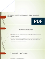 Population Growth A Challenge To Higher Education in Pakistan