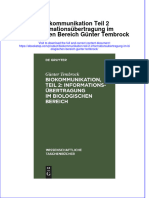 Biokommunikation Teil 2 Informationsübertragung Im Biologischen Bereich Günter Tembrock Full Chapter Download PDF