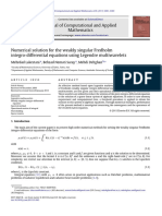 Lakestani2011 Numerical Solution For The Weakly Singular Fredholm Integro-Differential Equations Using Legendre Multiwavelets