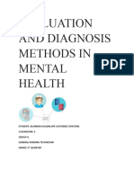 Evaluation and Diagnostic Methods in Mental Health