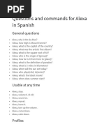 Questions and Commands For Alexa in Spanish