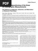 Bixby Et Al 2023 Effects of Malpositioning of The Knee On Radiographic Measurements The Influence of Adduction