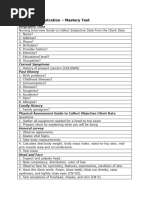 Return Demonstration Checklist Mastery Test