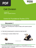 Cell Division (Lecture Notes - Student)