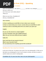 B2 First - Speaking Practice 1