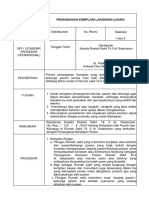 SPO Komplain Pasien Langsung (Lisan)