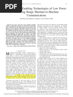 A Survey of Enabling Technologies of Low Power and Long Range Machine-to-Machine Communications