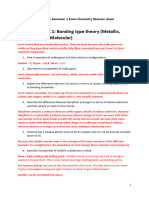 Year 10 Science 2024 Semester Exam Revision Sheet ANSWER KEY