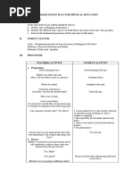 Detailed Lesson Plan For Physical Educat