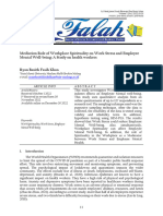 Mediation Role of Workplace Spirituality On Work Stress and Employee Mental Well-Being: A Study On Health Workers