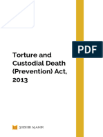 Torture and Custodial Torture (Prevention) Act, 2013