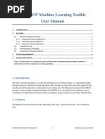 Machine Learning Toolkit User Manual