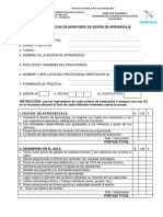 Ficha de Monitoreo de Sesión de Aprendizaje 2022