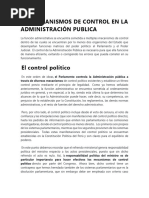 Los Mecanismos de Control en La Administración Publica