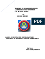 Practices and Challenges of School Leadership and Management in Leading Sip in Some Government Primary Schools of Welmera Woreda