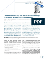 Tooth Sensitivity During and After Vital