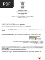 Krishaa Agro LLP Certificate of Incorporation