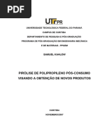 Pirólise de Polipropileno Pós-Consumo Visando A Obtenção de Novos Produtos