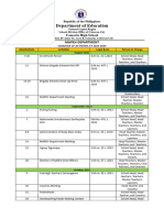 MAPEH Schedule of Activities S.Y 2023-2024