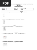 Cuestionario para La Evaluacion Del Segundo Parcial Primer Trimestre - 10mo