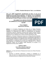 Servicio Profesional de Carrera de La Policia Preventiva Municipal de Tepic, Nayarit (Reglamento Del)