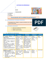 D1 A1 SESION COM. Presentación de La Unidad de Aprendizaje 5