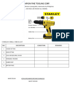 Cordless Stanley Drill Check List