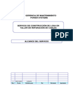 Alcance de Servicio de Construcción de Losa de Concreto en Taller de Reparación de Cables