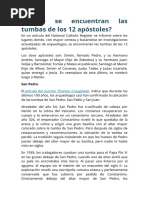 Dónde Se Encuentran Las Tumbas de Los 12 Apóstoles