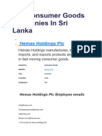 Top Consumer Goods Companies in Sri Lanka