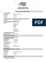 MSDS - Demineralised Water