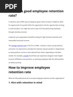 What Is A Good Employee Retention Rate