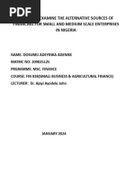 Critically Examine The Alternative Sources of Financing For Small and Medium Scale Enterprises in Nigeria