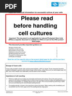 Important Technical Information For Successful Culture of Your Cells