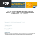 End of Purpose Check Adaption For Applications Consuming SAP Business Partner in SAP S4HANA