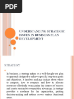 Understanding Strategic Issues in Business Plan Development