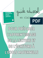 Pour Préparer L'apprentissage de La Lecture Et de L'écriture À L'école Maternelle