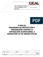 Programa de Protección y Prevención Contra La Exposición Ocupacional A Radiación UV de Origen Solar