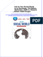 Test Bank For Our Social World Introduction To Sociology, 7th Edition, Jeanne H. Ballantine, Keith A. Roberts Kathleen Odell Korgen