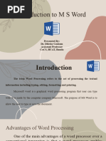 Introduction To MS Word & Formatting in MS Word