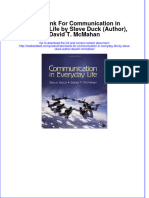 Test Bank For Communication in Everyday Life by Steve Duck (Author), David T. McMahan Download PDF Full Chapter