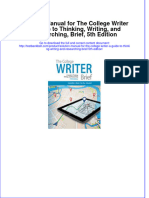 Solution Manual For The College Writer A Guide To Thinking, Writing, and Researching, Brief, 5th Edition Download PDF Full Chapter