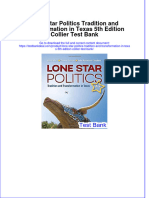 Lone Star Politics Tradition and Transformation in Texas 5th Edition Collier Test Bank Instant Download All Chapter