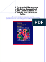 Test Bank For Applied Management Science: Modeling, Spreadsheet Analysis, and Communication For Decision Making, 2nd Edition 2nd Edition