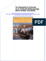 Mirror For Humanity A Concise Introduction To Cultural Anthropology 7th Edition Kottak Test Bank Instant Download All Chapter