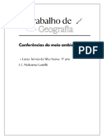 Geografia Documento Conferências Mundiais