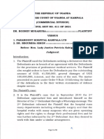 DR Rodney Mugarura V Paramount Hospital Kampala Limited DR Begumisa Simon (Civil Suit 411 of 2021) 2024 UGCommC 9 (29 January 2024)