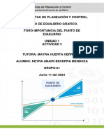 Foro Importancia Del Punto de Equilibrio