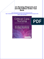 Critical Care Nursing Diagnosis and Management 8th Edition Urden Test Bank Instant Download All Chapter